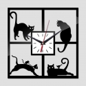 Sieninis laikrodis "Stilingi katinai 2" (sidabrinės spalvos