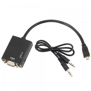Pigiau Micro HDMI į VGA su audio jungtimi