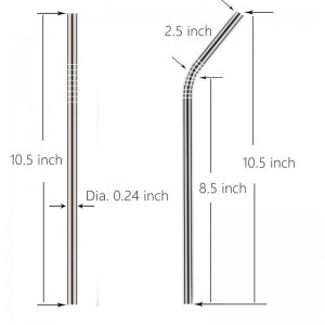 Plieniniai šiaudeliai kokteiliams "Aukščiausia klasė"