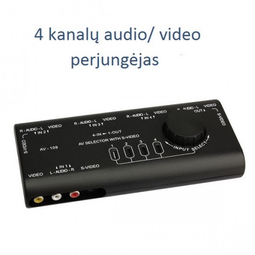 4 kanalų audio - video perjungėjas
