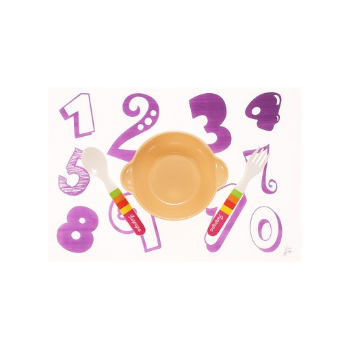 Vaikiškas silikoninis pietų padėkliukas "Skaičiukai" (eko