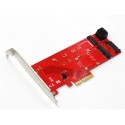 M.2 į PCI-E 3.0 X4 plokštė "Red edition Pro 8" (NVME, NGFF, SSD)