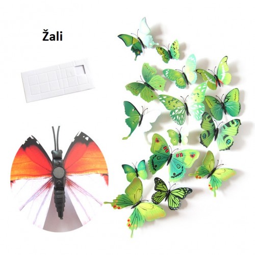 Magnetiniai lipdukai "Žalieji drugeliai 4" (12 vnt. Magnetiniai lipdukai "Žalieji drugeliai 4" (12 vnt.