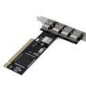USB 5 lizdų PCI vidinis šakotuvas
