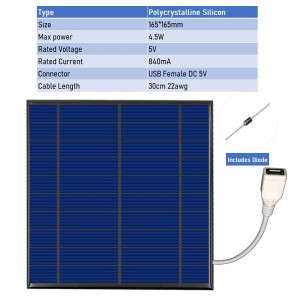 Saulės modulis "Solar Power USB" (5 V 840 mA 4.