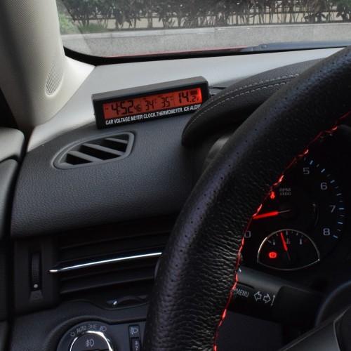 Automobilio LCD laikrodis - termometras "Tikslumas 3"