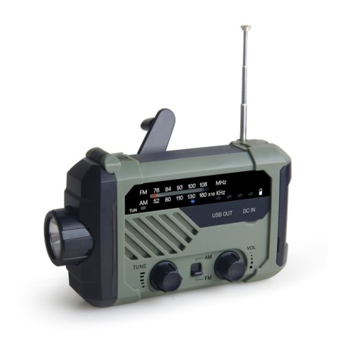 Dinamo maitinamas AM/FM/NOAA orų radijas (2000 mAh)