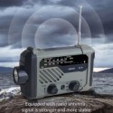 Dinamo maitinamas AM/FM/NOAA orų radijas (2000 mAh)