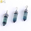 CSJA Fluorite Crystals Necklaces Pendants Suspension Quartz