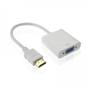 HDMI į VGA keitiklis adapteris su USB audio laidu (baltas)