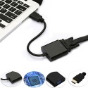HDMI į VGA keitiklis adapteris su USB audio laidu (baltas)