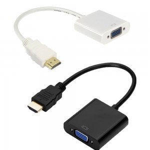 HDMI į VGA keitiklis adapteris su USB audio laidu (juodas)