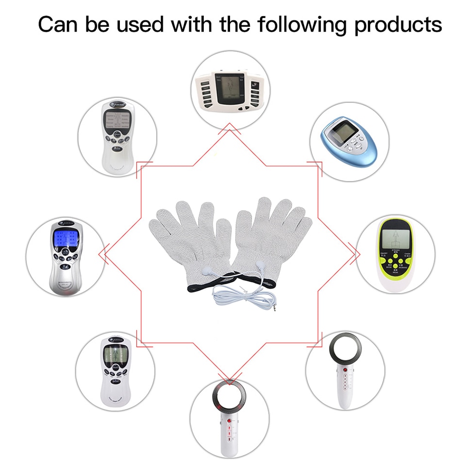 Elektroterapinės pirštinės veikia su šiais įrenginiais: