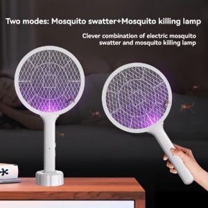 2-in-1 Dviejų Režimų Elektrinis Musių ir Uodų Naikintuvas, USB Įkraunamas Laidų Uodų Naikintuvas, Nešiojamas Rankinis Naikintuvas Namams, Virtuvei, Miegamajam – Naktinis Uodų Gaudyklės Šviesos Įtaisas