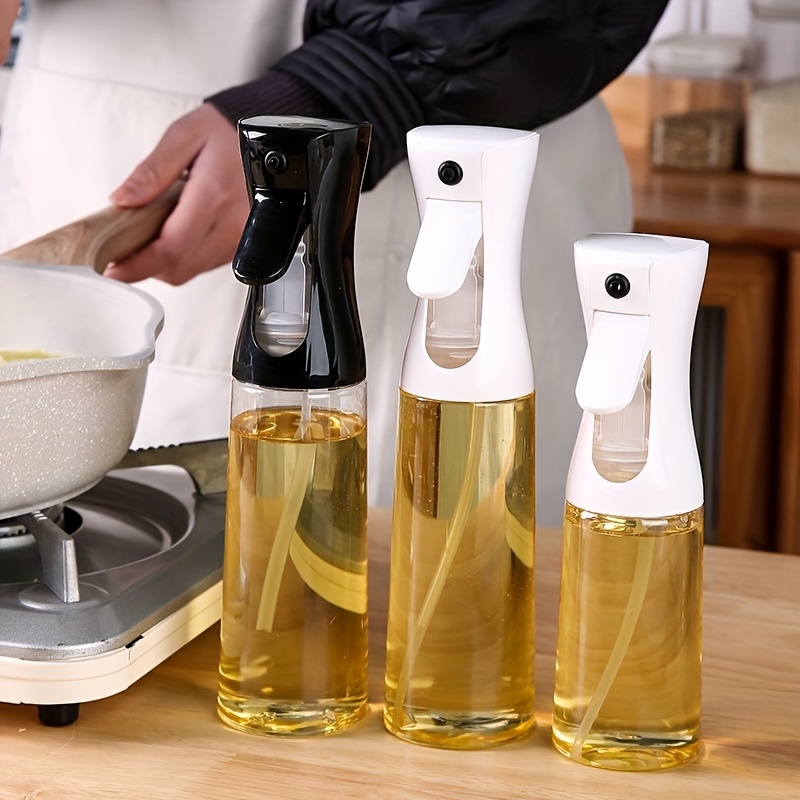 Daugiafunkcis buitinis virtuvės aukšto slėgio nenutrūkstamas aliejaus purškimo butelis, maistui tinkamas plastikinis ir PET alyvuogių aliejaus/virimo aliejaus purškimo butelis, nesiplečiantis dizainas, tinkamas salotoms, kepimui ant grotelių, kepimui ir kepimui - universalus virtuvės įrankis