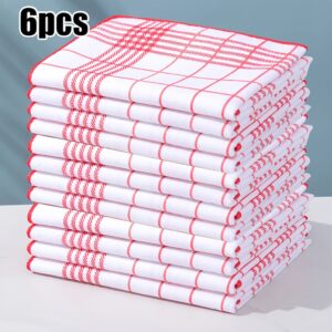 6 vnt. sugeriančių ir nepūkuotų indų šluosčių rinkinys, didelės 40 x 60 cm, skirtos greitam valymui, tinka kavos aparatams, 4 spalvų virtuvės rankšluosčiai, languoti ir languoti virtuvės rankšluosčiai, skirti virtuvei ir restoranui, virtuvės reikmenys, dovanų rankšluosčiai