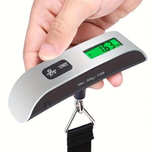 Nešiojama 50kg/10g pakabinama elektroninė skaitmeninė kelionių bagažo svarstyklė