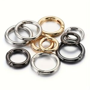 6/12 vnt. metalinės spyruoklinės sagos O-žiedas, atidaromas, apvalus raktų pakabuko krepšio spaustukas, kabliukas, naminių gyvūnėlių virvės sagtis, tinkama nešiojamų kabliukų spaustukų raktų pakabukų gamybai
