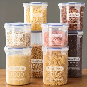 6 vnt. 1000 ml/35 oz sandarinami indai su dangteliais, skaidrūs plastikiniai laikymo konteineriai, tinkami virtuvės organizavimui, šaldytuvo pakaitalų dėžutėms, daugkartinio naudojimo prieskonių, saldumynų, riešutų ir užkandžių saugojimui, namų tvarkyklės, vakarėlių reikmenys, lauko stovyklavietės prieskoniniams, puikus šaldytuvo aksesuaras, idealūs spintos ir darbastalių laikymui