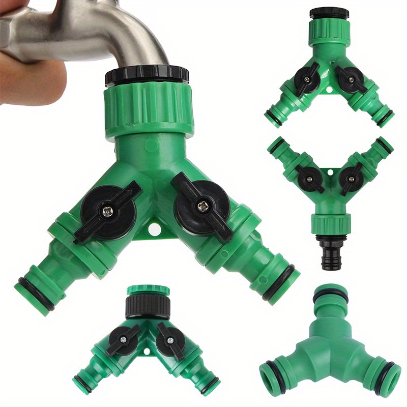 Sodo žarnos Y jungtis 1/2" 3/4" moteriškas sriegis 2 krypčių čiaupo adapteris greito sujungimo rinkinys su įjungimo/išjungimo vožtuvu vandens skirstytuvo papildymai