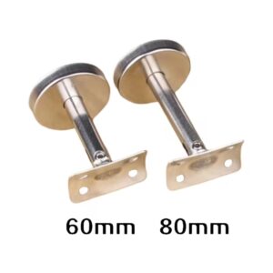 304 Nerūdijančio plieno reguliuojamų stulpelių laikiklių komplektas, 60 mm ir 80 mm, 3 vnt., turėklų atramai