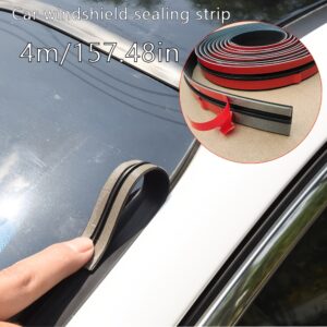[4M Triukšmą slopinanti automobilio priekinio stiklo sandarinimo juosta] 14MM/19MM Automobilio priekinio stiklo sandarinimo guminė juostelė Automobilio stogo lango krašto lipdukas Triukšmą slopinanti garso izoliacija Automobilio vandeniui atspari dulkių nepraleidžianti apsauginė juosta