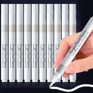 Baltoji akrilinės dažų žymekliai, minkšta galiukais žymekliai akmenims, medžiui, stiklui, keramikai, popieriui, tapybai, menininkams ir studentams
