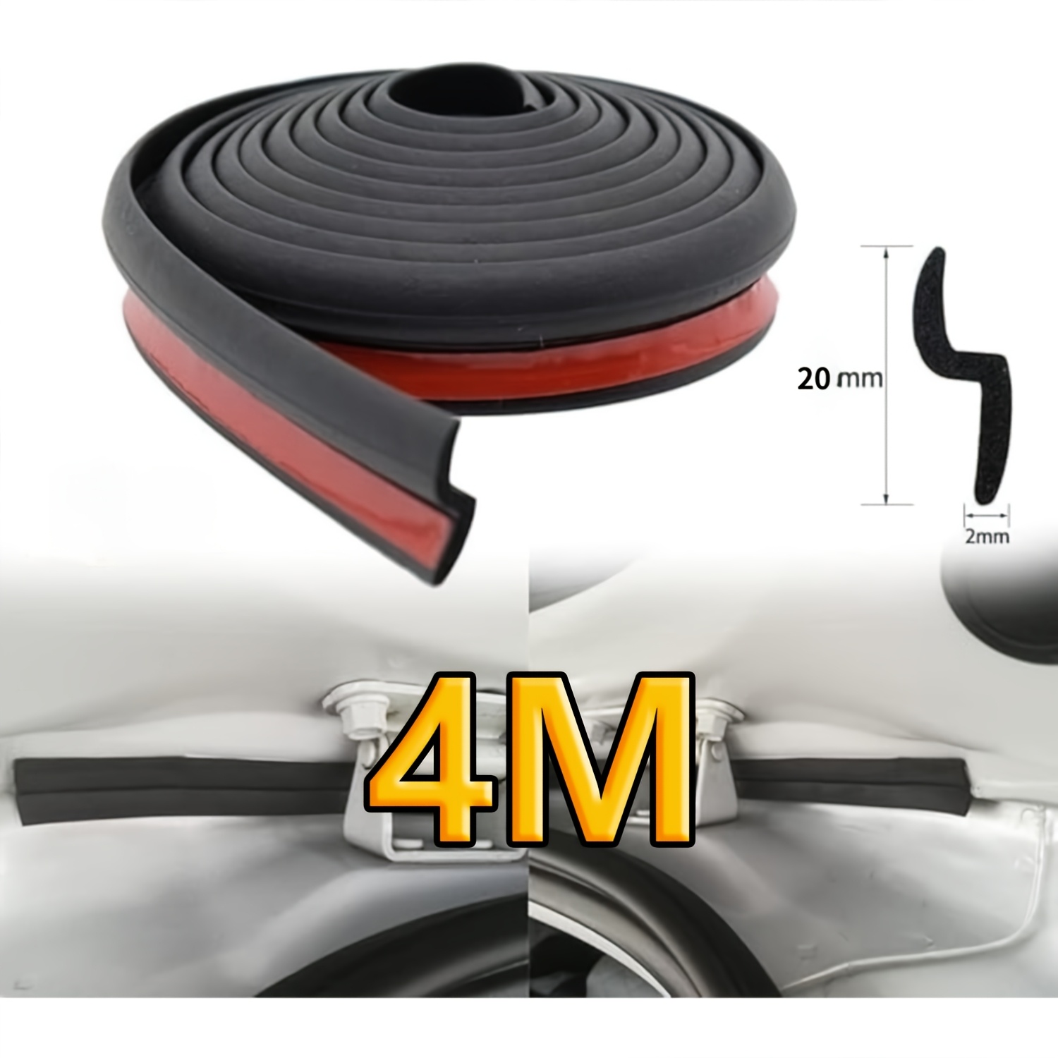 Juoda universali Z tipo durų ir priekinio variklio skyriaus vidinė sandarinimo juostelė, 4 m/2 m, patvari. Tinka automobilių durims ir priekiniams variklio skyriams, sumažina vėjo triukšmą ir vandens nutekėjimą. Universali durų vėjo ir triukšmo sandarinimo juostelė, apsauginė durų sandarinimo