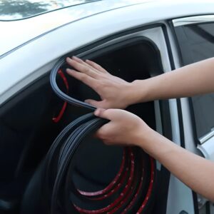 Universalus automobilio durelių sandarinimo profilis su dvigubo sluoksnio triukšmo mažinimu, apsauga nuo oro sąlygų ir 5 skylių guminiu krašto apsaugos elementu, skirtas garso izoliacijai ir smūgių sugėrimui, suderinamas su visais transporto priemonėmis, pagamintas iš pagrindinės gumos
