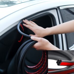 Automatinė sandarinimo juosta su penkiais lizdais, dvigubo sluoksnio garso izoliacinė sandarinimo guminė juosta, tinkanti visoms automobilių durelėms, garso izoliacinė juosta, universali apsauga nuo susidūrimo, dulkių mažinimas ir triukšmo mažinimas, stora guminė juosta