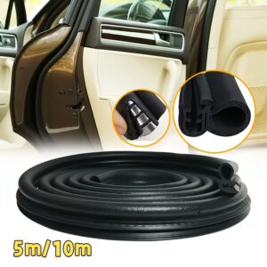 10,06 metro juoda vinilo automobilio durų sandarinimo juosta – dvigubo storinimas, atspari orui ir triukšmams, dulkėms, lengva montuoti su klijais automobiliams, sunkvežimiams, autokaravanams, valtims, priekaboms ir namų durims