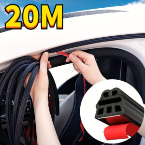 20M Universalus Automobilio Durų Sandarinimo Profilis | Atsparus Įbrėžimams, Atsparus Oro Sąlygoms, Triukšmo Mažinimas, Stora Izoliacija, Kraštų Apsauga Visiems Transporto Priemonių Modeliams, Guminė Medžiaga