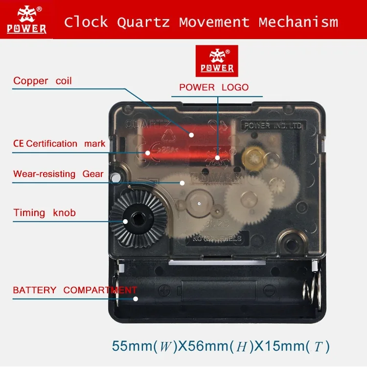 Laikrodžio mechanizmas "POWER" (13mm ašis)