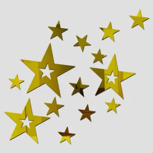 Veidrodiniai lipdukai "Žvaigždelės" (19 vnt)