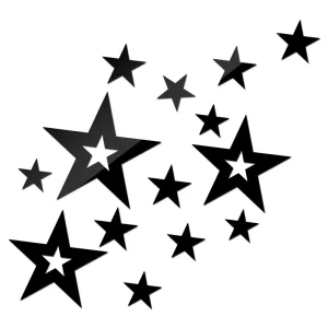Veidrodiniai lipdukai "Žvaigždelės" (19 vnt)