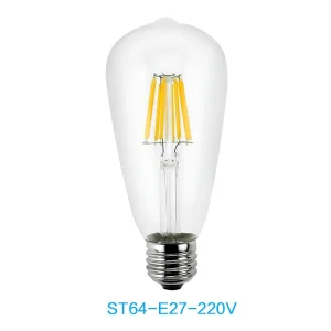 Šviesos diodų filamentinė lempa "Edison" (E27, ST64)