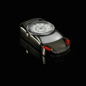 Laikrodis žiebtuvėlis "Juodasis automobilis 3" (atsparus vėjui)
