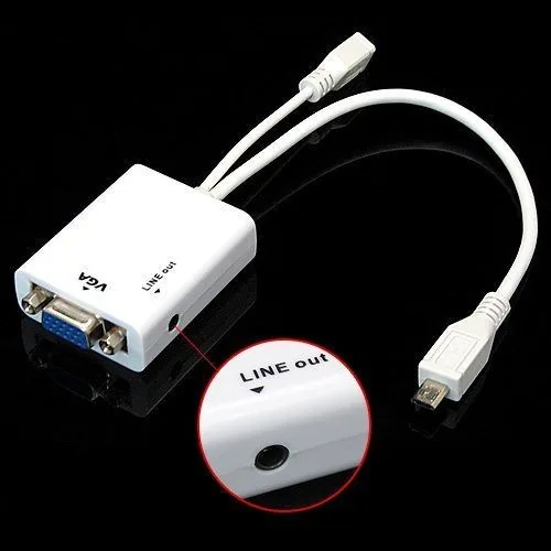 Micro USB į VGA + Audio 11 pin adapteris (MHL)