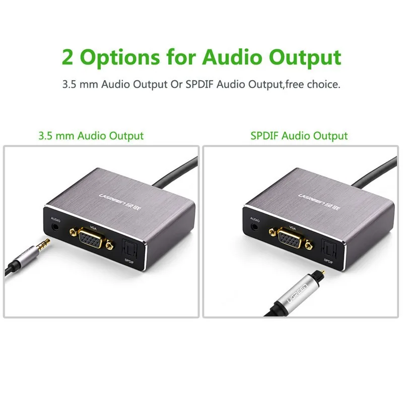 HDMI į VGA ir SPDIF keitiklis (1080P)