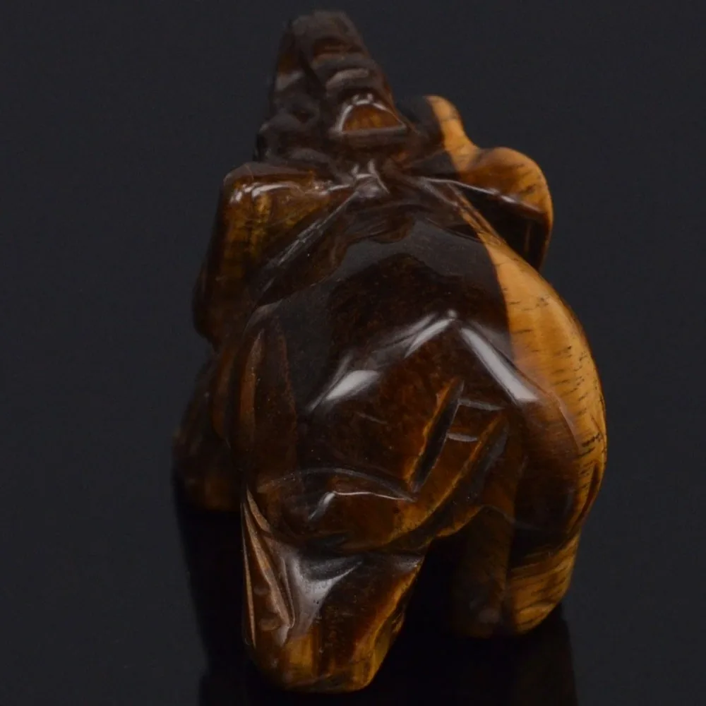 Figūrėlė "Drambliukas" (kvarcas "geltonoji tigro akis", 5 cm)