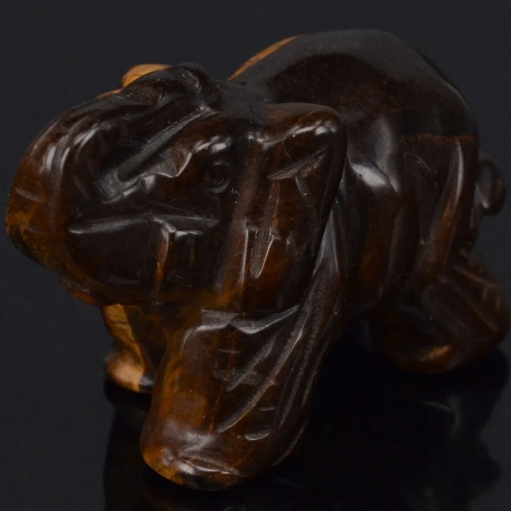 Figūrėlė "Drambliukas" (kvarcas "geltonoji tigro akis", 5 cm)