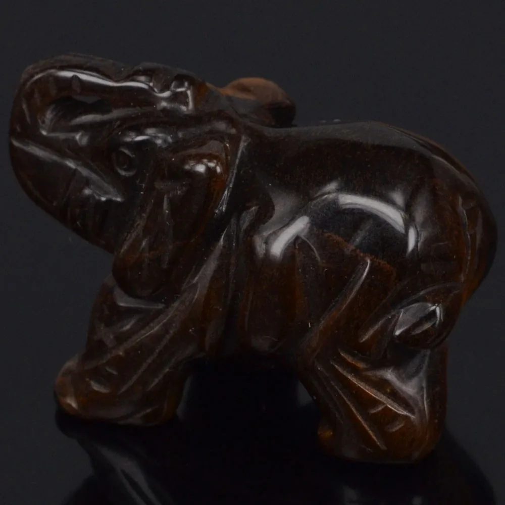 Figūrėlė "Drambliukas" (kvarcas "geltonoji tigro akis", 5 cm)