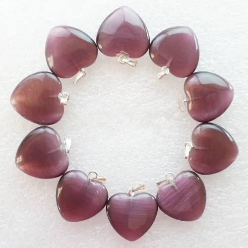 Pakabukas "Violetinės širdelės" (10 vnt, 20 x 19 x 5 mm)
