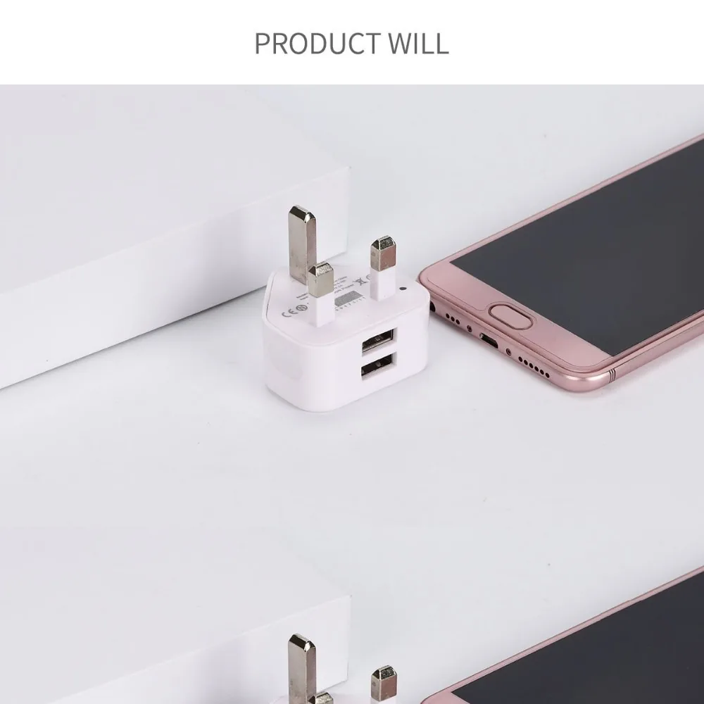 UK į 2 USB elektros lizdo perėjimas "Išvažiuoju į UK"