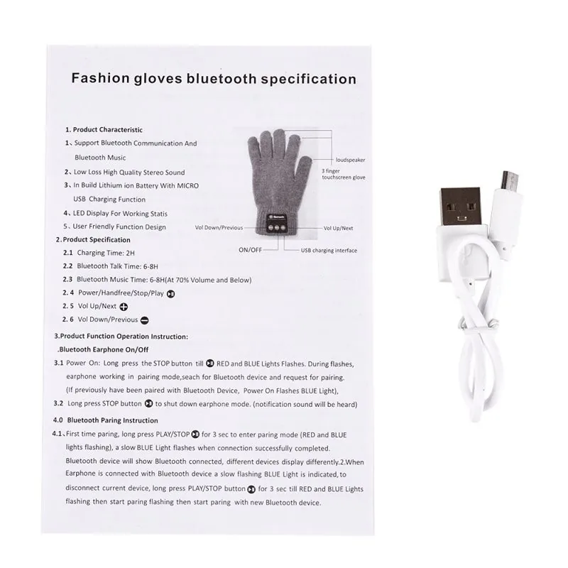 Pirštinės su grotuvu "Progreso viršūnė 4" (Wireless, Bluetooth)
