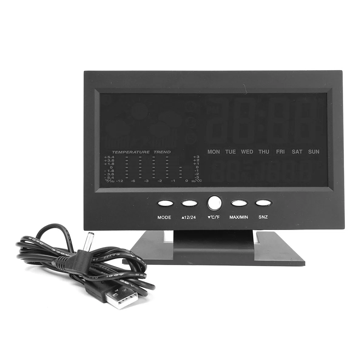 Automobilio LCD laikrodis - termometras "Profesionalas"