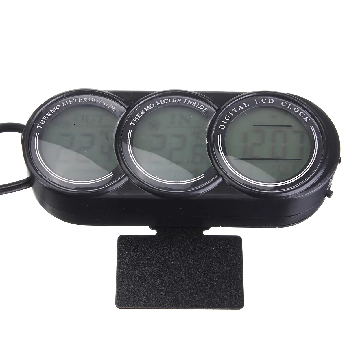 Automobilio LCD laikrodis - termometras "Snobas"