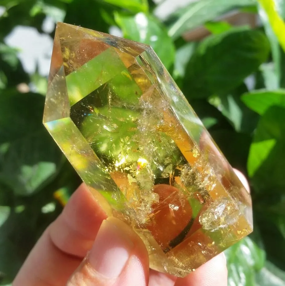 Natūralus mineralas "Geltonasis obeliskas 3" (dūminis citrino
