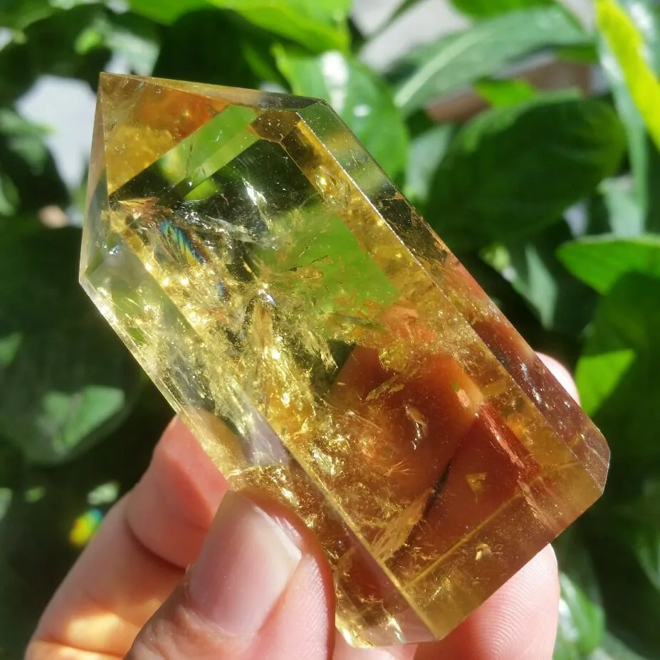 Natūralus mineralas "Geltonasis obeliskas 3" (dūminis citrino
