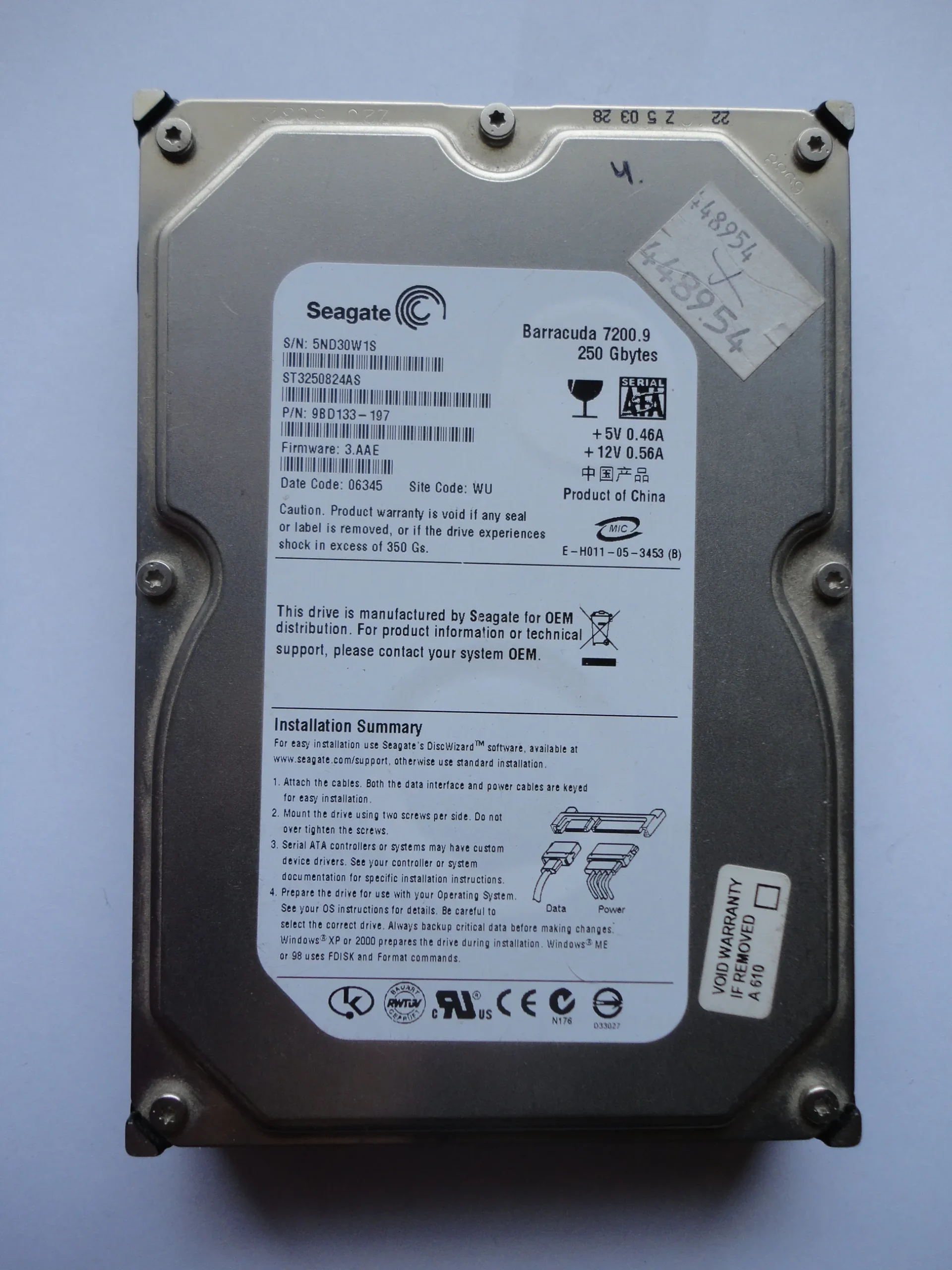 Kietasis diskas - Seagate Baracuda - 250 GB - ST325084AS